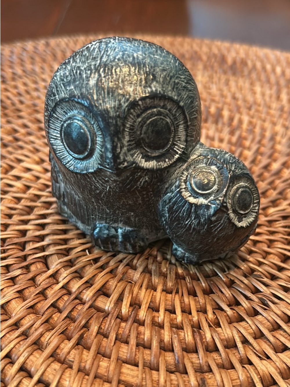 Wolf original mother and baby soapstone from the 1980s